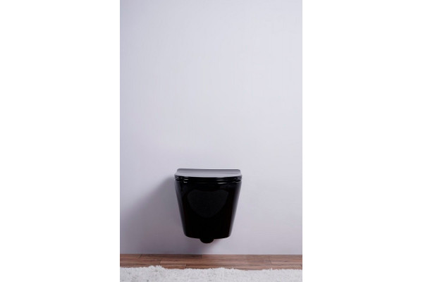 Унитаз подвесной Esbano Azalea ESUPAZALB чёрный глянец черный, 36x48 см