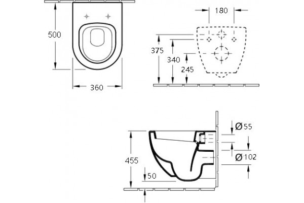 Унитаз подвесной Esbano Lotus ESUPLOTUBM черный матовый 36x50 см