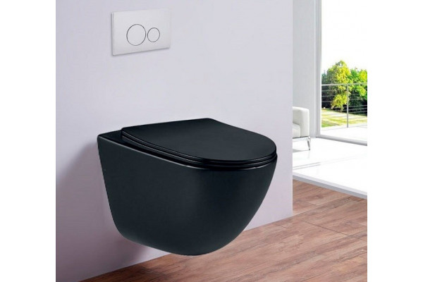 Унитаз подвесной Esbano Lotus ESUPLOTUBM черный матовый 36x50 см