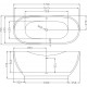 Акриловая ванна Esbano Madrid 170x75 овальная, отдельностоящая, объем 310 л.