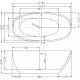 Акриловая ванна Esbano Sophia 170x85, white, прямоугольная, отдельностоящая