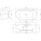 Акриловая ванна Esbano Vigo-SM 170x85 прямоугольная, отдельностоящая, объем 220 л.