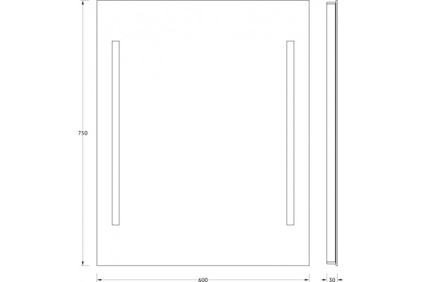 Зеркало Evoform Ledline BY 2315 60x75 прямоугольное, с подсветкой