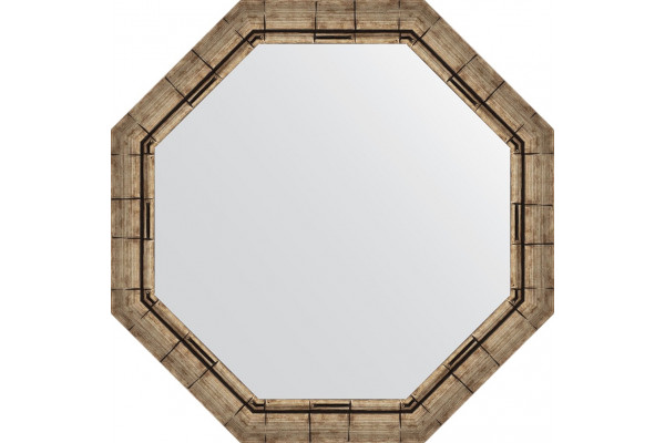 Зеркало Evoform Octagon BY 3669 74х74 см, серебряный бамбук, округлое