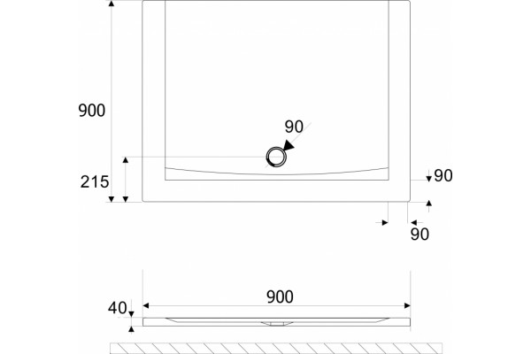Поддон для душа Excellent Forma 90х90 квадратный, низкий