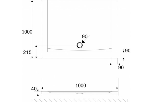 Поддон для душа Excellent Forma 100х100 квадратный, низкий