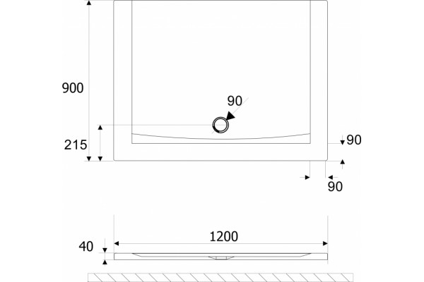 Поддон для душа Excellent Forma 120х90 прямоугольный, низкий