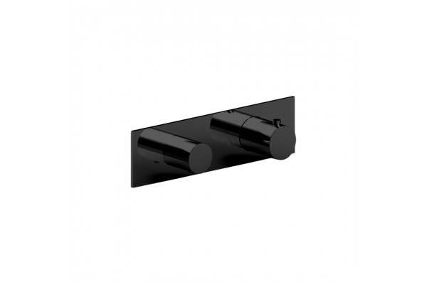 Термостатический встраиваемый смеситель для душа Fantini # 8713G572B LAM? 3/4'' ручки переключатель с закрытием, на 2 потока с поворотной кнопкой только для горизонтальной установки впуски 3/4'' Наружная часть Черный матовый