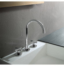 Fantini Icona Classic Смеситель для раковины 3 отв. с нажимн. донным клапаном излив 160мм цвет: хром