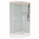 Душевая кабина Frank F418R White 100х80х220 профиль белый, стекло прозрачное, правая, прямоугольная-асимметричная, поддон низкий