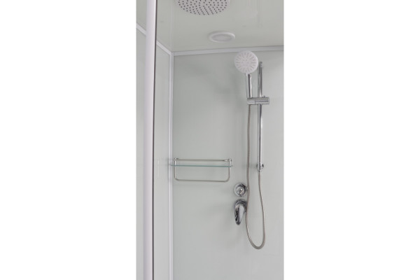 Душевая кабина Frank F418R White 100х80х220 профиль белый, стекло прозрачное, правая, прямоугольная-асимметричная, поддон низкий
