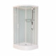 Душевая кабина Frank F420 М White 120х120х220 профиль белый, стекло матовое, четверть круга, поддон низкий