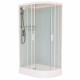 Душевая кабина Frank F412L М White 120х80х220 профиль белый, стекло матовое, левая, прямоугольная-асимметричная, поддон низкий
