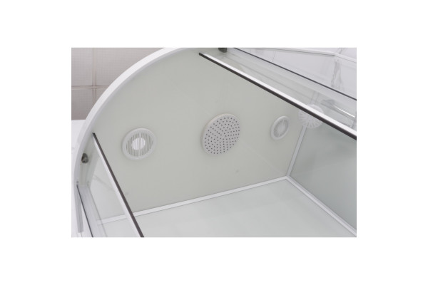 Душевая кабина Frank F412L М White 120х80х220 профиль белый, стекло матовое, левая, прямоугольная-асимметричная, поддон низкий