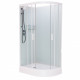 Душевая кабина Frank F412L М White б/к 120х80х215 профиль белый, стекло матовое, левая, прямоугольная-асимметричная, поддон низкий