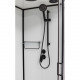 Душевая кабина Frank F400 Black 100х100х220 профиль черный, стекло прозрачное, четверть круга, поддон низкий
