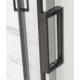 Душевая кабина Frank F400 Black 100х100х220 профиль черный, стекло прозрачное, четверть круга, поддон низкий
