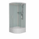 Душевая кабина Frank F409/2 М White 90х90х220 профиль белый, стекло матовое, четверть круга, поддон глубокий