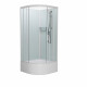 Душевая кабина Frank F409/2 White б/к 90х90х215 профиль белый, стекло прозрачное, четверть круга, поддон глубокий