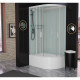 Душевая кабина Frank F412/2L M White 120х80х220 профиль белый, стекло матовое, левая, прямоугольная-асимметричная, поддон глубокий