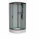 Душевая кабина Frank F409/1 Black 90х90х220 профиль черный, стекло прозрачное, четверть круга, поддон средний