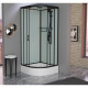 Душевая кабина Frank F409/1 Black 90х90х220 профиль черный, стекло прозрачное, четверть круга, поддон средний