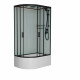 Душевая кабина Frank F412/1R M Black 120х80х220 профиль черный, стекло матовое, правая, прямоугольная-асимметричная, поддон глубокий