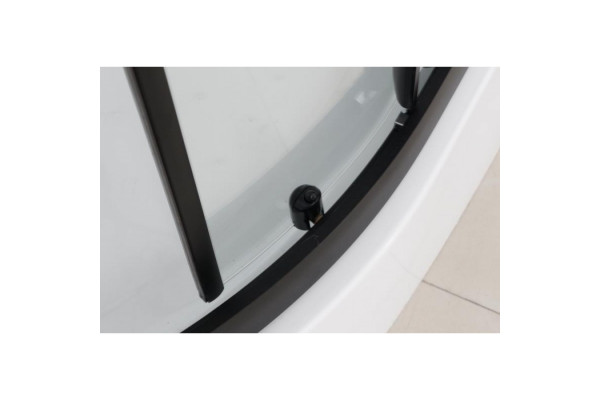 Душевая кабина Frank F412/1L М Black б/к 120х80х215 профиль черный, стекло матовое, левая, прямоугольная-асимметричная, поддон глубокий
