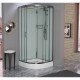 Душевая кабина Frank F409 М Brilliant 90х90х220 профиль хром, стекло матовое, четверть круга, поддон низкий