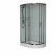 Душевая кабина Frank F418L М Brilliant 100х80х220 профиль хром, стекло матовое, левая, прямоугольная-асимметричная, поддон низкий