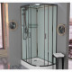 Душевая кабина Frank F418L М Brilliant 100х80х220 профиль хром, стекло матовое, левая, прямоугольная-асимметричная, поддон низкий