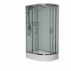 Душевая кабина Frank F412/1L Brilliant 120х80х220 профиль хром, стекло прозрачное, левая, прямоугольная-асимметричная, поддон средний