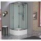 Душевая кабина Frank F409/2 М Brilliant 90х90х220 профиль хром, стекло матовое, четверть круга, поддон глубокий