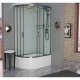 Душевая кабина Frank F412/2R М Brilliant 120х80х220 профиль хром, стекло матовое, правая, прямоугольная-асимметричная, поддон глубокий