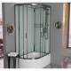 Душевая кабина Frank F412/2R М Brilliant 120х80х220 профиль хром, стекло матовое, правая, прямоугольная-асимметричная, поддон глубокий