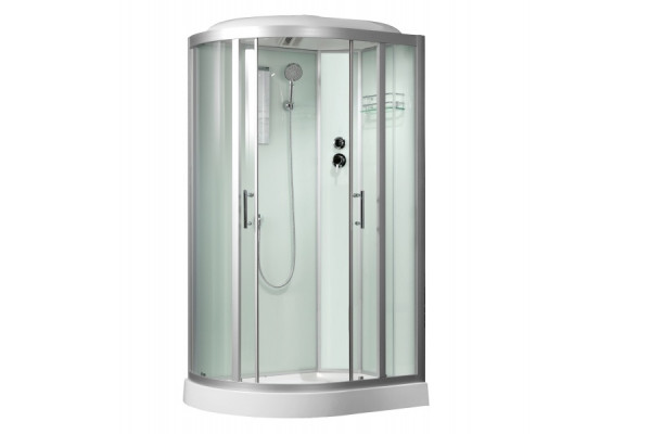 Душевая кабина Frank F309L 110х80х218 профиль хром, стекло прозрачное, левая, прямоугольная-асимметричная, поддон низкий
