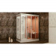 Комбинированная сауна 2в1 Frank F916R 160х110х218 профиль хром, стекло прозрачное, правая, прямоугольный, поддон низкий