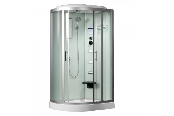 Душевая кабина Frank F610L 120х80х218 профиль хром, стекло прозрачное, левая, прямоугольная-асимметричная, поддон низкий
