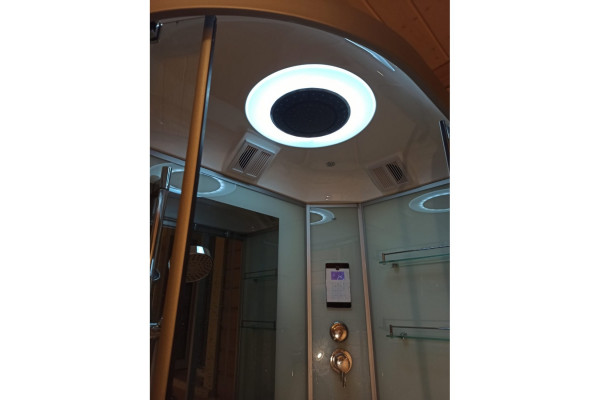 Душевая кабина Frank F610L 120х80х218 профиль хром, стекло прозрачное, левая, прямоугольная-асимметричная, поддон низкий