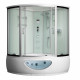 Душевая кабина Frank F651 130х130х218 профиль хром, стекло прозрачное, с баней, четверть круга, поддон глубокий