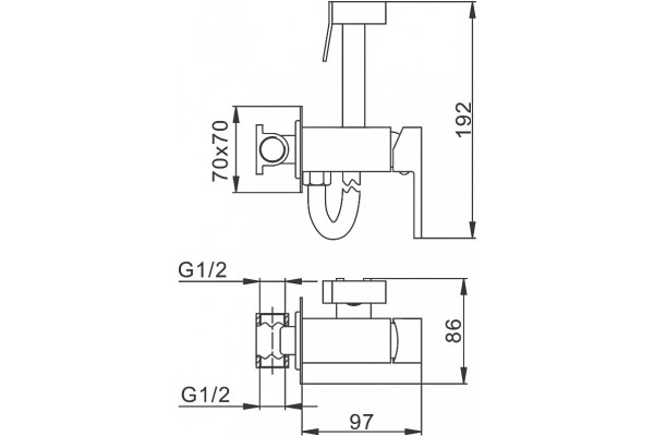 Гигиенический душ Frap F7506-6 со смесителем, С ВНУТРЕННЕЙ ЧАСТЬЮ, черный, 1 режим