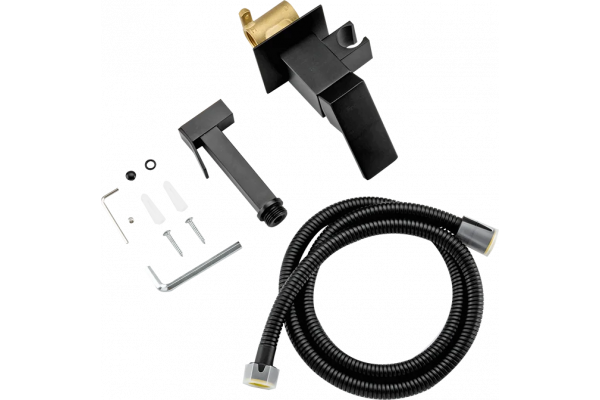 Гигиенический душ Frap F7506-6 со смесителем, С ВНУТРЕННЕЙ ЧАСТЬЮ, черный, 1 режим