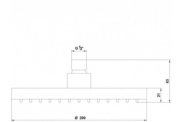 Верхний душ Gala Ref Square 200x200 39133