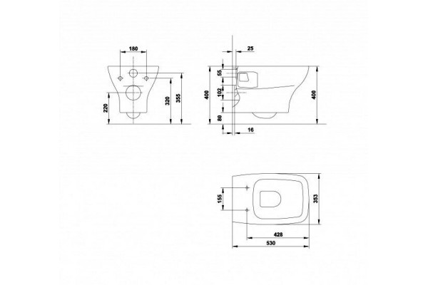 Подвесной унитаз Gala Street Square 05172