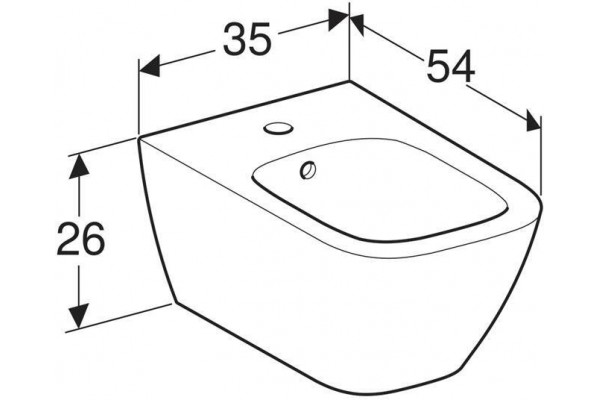 Биде подвесное Geberit Smyle Square 500.209.01.1