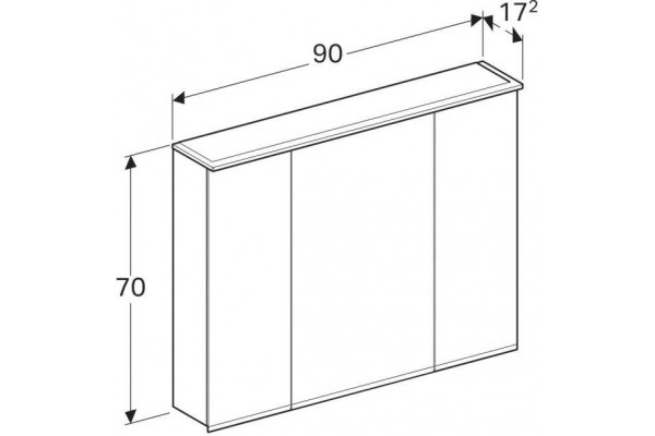 Зеркальный шкаф Geberit Option Plus 90x70 500.594.00.1 с подсветкой