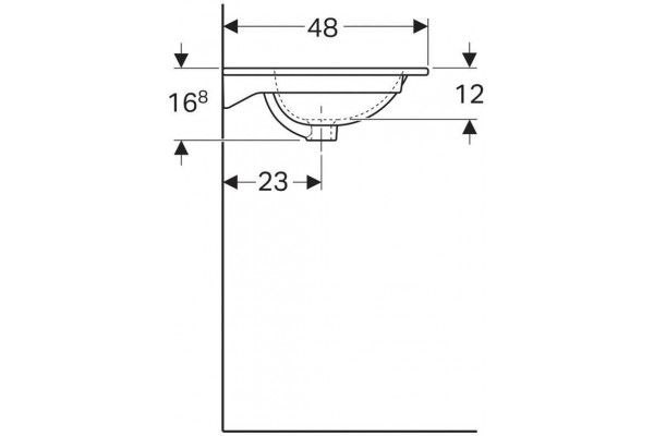 Встраиваемая раковина Geberit Acanto Slim 90x48 500.642.01.2
