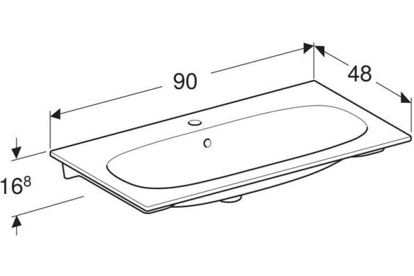 Встраиваемая раковина Geberit Acanto Slim 90x48 500.642.01.2