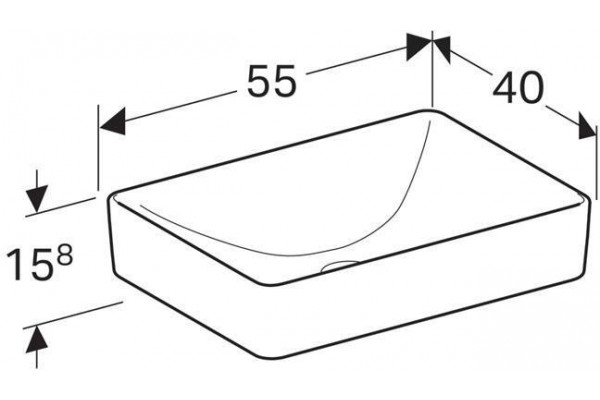 Раковина накладная Geberit VariForm 55x40 500.779.01.2
