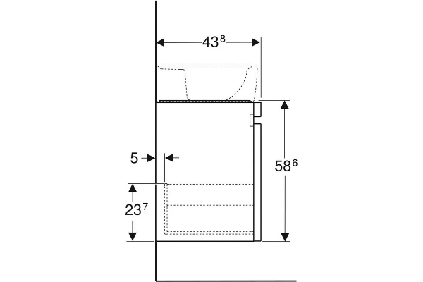 122100000+869103000 Renova Nr.1 Plan Раковина мебельная, с отв., с переливом 1000x480 мм + шкафчик 926*586*438, натуральный дуб